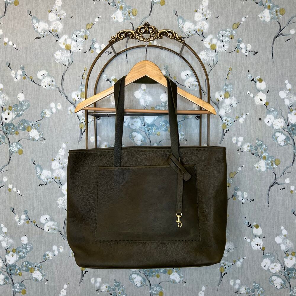 WP Standard Oversized Leather Tote in Olive Green Leather